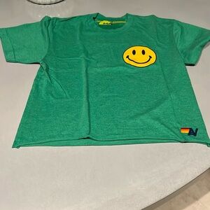 Aviator Nation Green Tee with Smiley Face